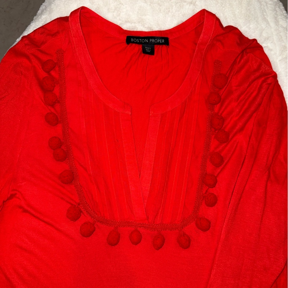 3 x 20$ Boston Proper Red V-Neck Sweater Size L - Picture 3 of 7